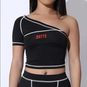 Matte brand Caution Top